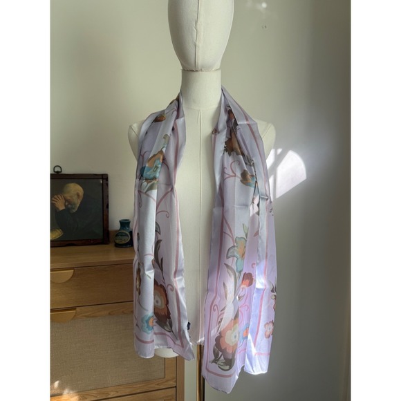 Hillard & Hanson Accessories - Hillard & Hanson Floral Rectangle Scarf | Purple | 58"L 13"W
